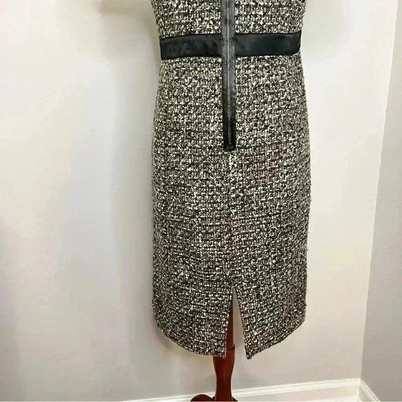 Elegant Tweed Midi Dress with Black Trim - Picture 7 of 11
